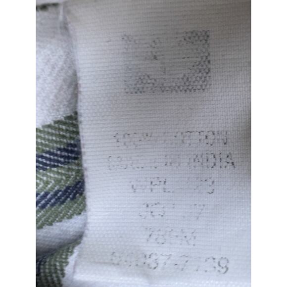 Vintage 1990s Dockers Mens L Green White Striped 100% Cotton Button Up Shirt - Picture 5 of 7